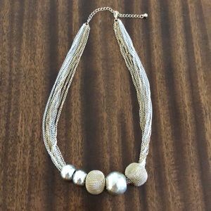 silver &gold tone statement necklace
